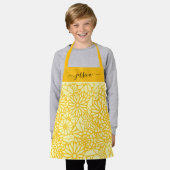 Tablier Nom de fille florale jaune mignon (Porté)