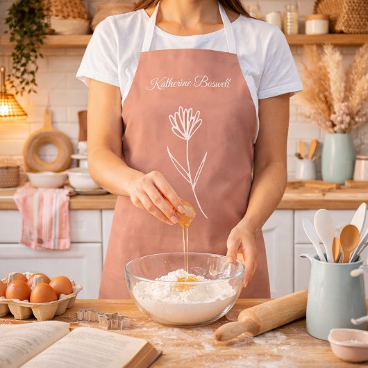 Tablier Nom de fleur simple rose poussiéreuse élégante