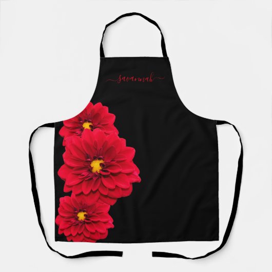 Tablier Nom de flûte rouge noir (Recto)