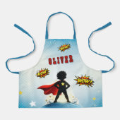 Tablier Nom de garçon super-héros de style comique (Recto)
