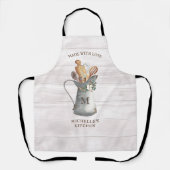 Tablier Nom de la ferme rustique Cuisine (Recto)