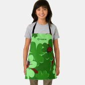 Tablier Nom de la feuille de bug et de trèfle rouge vert m (Insitu)