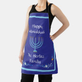 Tablier Nom de la Personnaliser Blue HANOUKKA Menorah (Insitu)