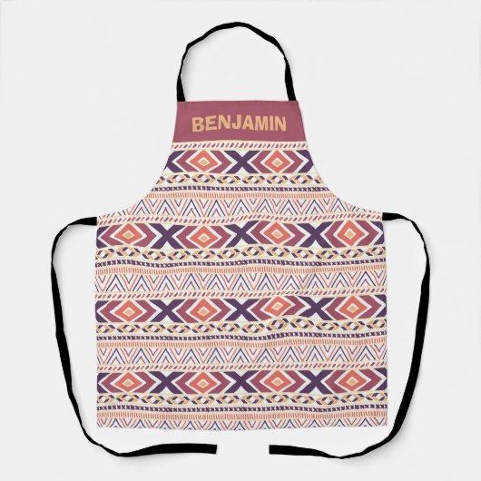 Tablier Nom de la Personnaliser du Motif Boho Apron (Recto)