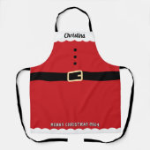 Tablier Nom de la suite du Père Noël Joyeux Noël (Recto)