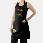 Tablier Nom de l'abeille jaune noir heureux (Insitu)