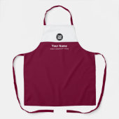 Tablier Nom de l'employé - Cherry Rouge personnalisé Logo  (Recto)