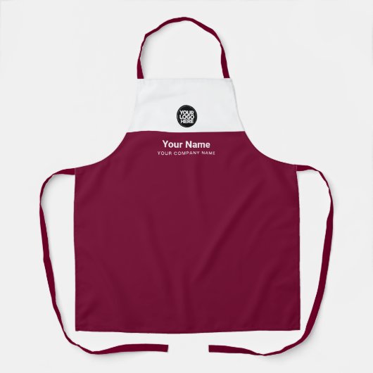 Tablier Nom de l'employé - Cherry Rouge personnalisé Logo  (Recto)