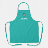 Tablier Nom de l'employé Turquoise personnalisé Logo Entre (Recto)