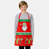 Tablier Nom de l'enfant Père Noël Helper Baking avec maman (Porté)