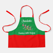 Tablier Nom de l'enfant Père Noël Helper Baking avec maman (Recto)