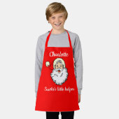 Tablier Nom de l'enfant Père Noël Helper Baking avec maman (Porté)