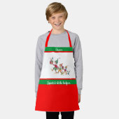 Tablier Nom de l'enfant Père Noël Helper Baking avec maman (Porté)