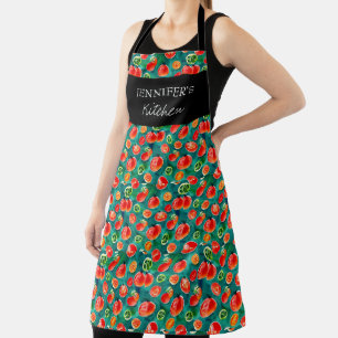 Tablier Nom de monogramme du motif végétal Script de cuisi