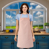 Tablier nom de motif floral blanc pêche