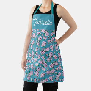 Tablier Nom de motif floral de fleur de cerisier rose