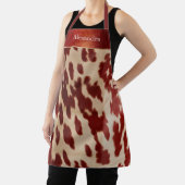 Tablier Nom de Noël de la vache rouge crème (Insitu)