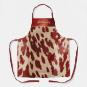 Tablier Nom de Noël de la vache rouge crème (Recto)