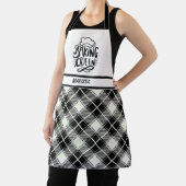 Tablier Nom de plaque noir et blanc Reine de cuisson (Insitu)