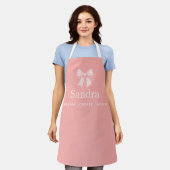 Tablier Nom de ruban rose moderne Citation positive (Porté)