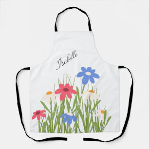 Tablier Nom de script de fleur sauvage Art de jardin flora