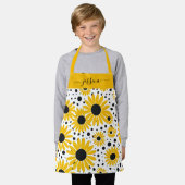 Tablier Nom de script de tournesol chic (Porté)