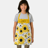 Tablier Nom de script de tournesol chic (Insitu)