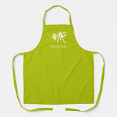 Tablier Nom de script minimal initial | Lime vert (Recto)