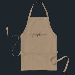 Tablier Nom de script moderne personnalisé<br><div class="desc">Accueillir un atelier botanique, succulent ? Et un cours de cuisine ? Donnez des tabliers personnalisés pour vos invités avec un élégant type de script de police qui va sûrement les ravir. Parlez de ce cadeau sophistiqué. Conseil : pour garder les longues échasses à l'extrémité garder les petits carrés à...</div>