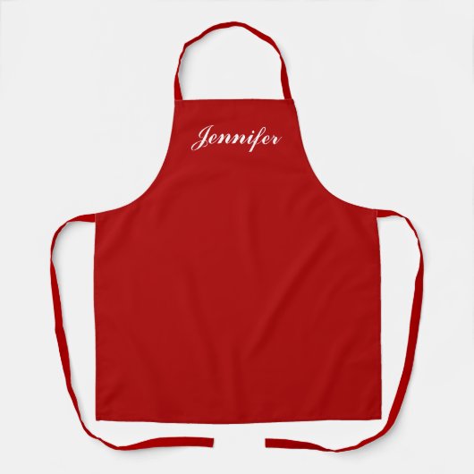 Tablier Nom de script rouge personnalisé Womens Kitchen (Recto)