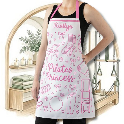 Tablier Nom de travail de la princesse Pilates stylé et am