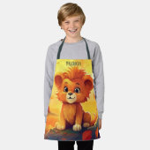 Tablier Nom des amoureux des animaux de lions mignons (Porté)