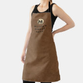 Tablier Nom du barreau Brown Suede or Monogramme (Insitu)