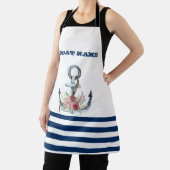 Tablier Nom du bateau, Fleurs d'Ancres Bleus de marine (Insitu)