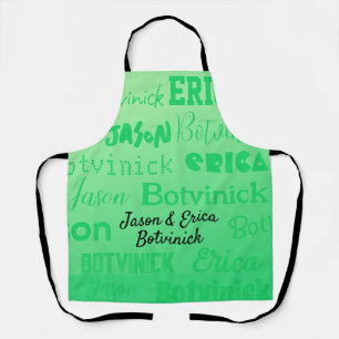 Tablier Nom du couple vert