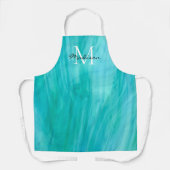 Tablier Nom du monogramme Apron Turquoise (Recto)