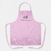 Tablier Nom du monogramme de la parties scintillant rose v (Recto)