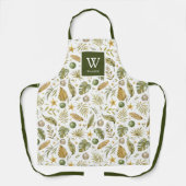 Tablier Nom du monogramme de Noël tropical (Recto)