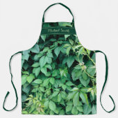 Tablier Nom du monogramme Feuille de raisin vert (Recto)