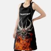 Tablier Nom du monogramme Flamme crâne feu (Insitu)