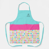 Tablier Nom du monogramme Motif diamant coloré (Recto)