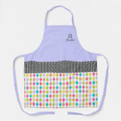 Tablier Nom du monogramme Motif diamant coloré (Recto)
