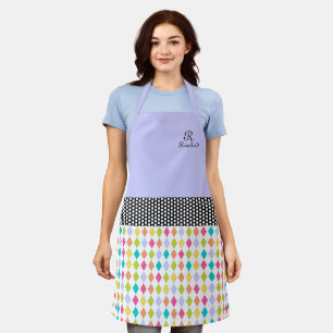Tablier Nom du monogramme Motif diamant coloré
