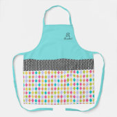 Tablier Nom du monogramme Motif diamant coloré (Recto)