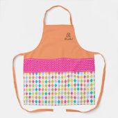 Tablier Nom du monogramme Motif diamant coloré (Recto)