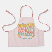 Tablier Nom du monogramme rose d'été Super (Recto)