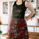 Tablier Nom du Motif de dessin artistique d'une ligne roug<br><div class="desc">Rouge Un Ligne Dessin Artistique Nom Motif Apron. Ajoutez votre nom.</div>