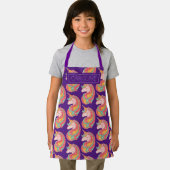 Tablier Nom du Motif de la licorne mignonne violet (Insitu)