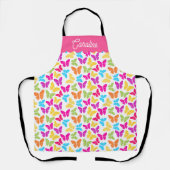Tablier Nom du Motif du papillon arc-en-ciel mignon et vib (Recto)