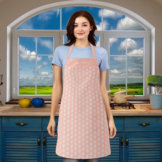 Tablier Nom du motif floral blanc